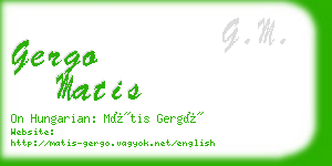 gergo matis business card